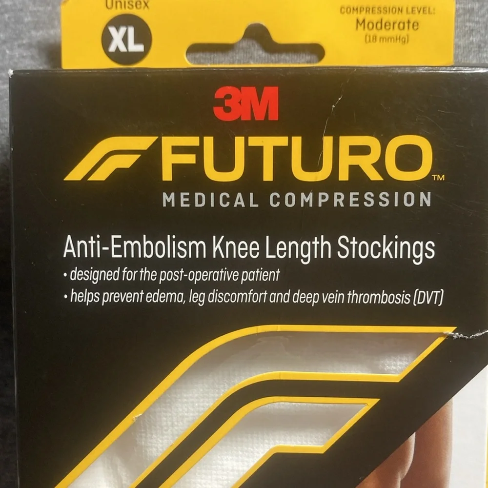 Futuro anti embolism knee length stockings white unisex XL